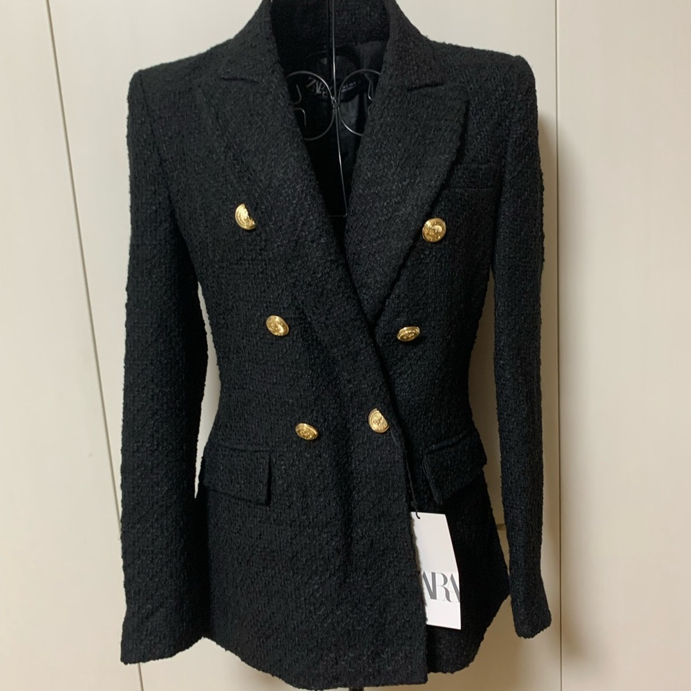 BNWT Zara Black Blazer with Tailored Fit Sz S